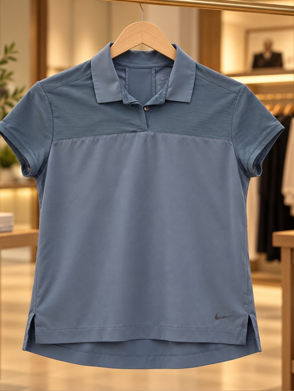 Nike Women's Dri-FIT Vertical Mesh Polo Gray